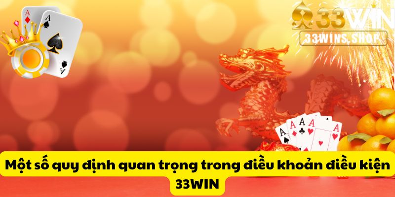 Một số quy định quan trọng trong điều khoản điều kiện 33WIN